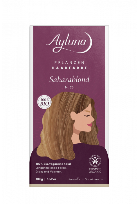 Ayluna Herbal Hair Color Sahara Blonde No. 25 Organic 100g 
