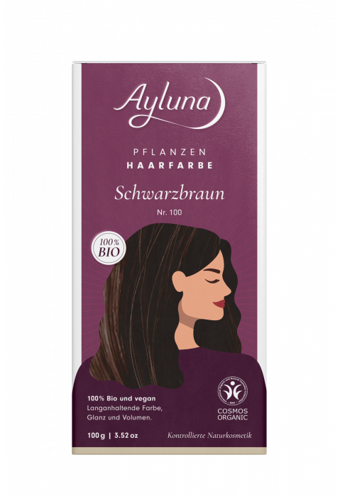 Ayluna Herbal Hair Color Black Brown No. 100 Organic 100g 