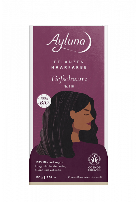 Ayluna Herbal Hair Color Deep Black No. 110 Organic 100g 
