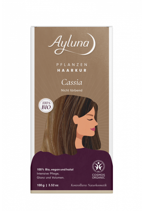 Ayluna Herbal Hair Treatment Cassia for Care, Shine and Volume Organic 100g 