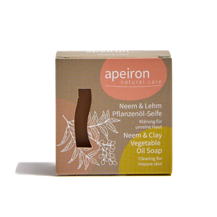 apeiron Pflanzenöl-Seife Neem & Lehm Bio 100g - Klärung für unreine Haut