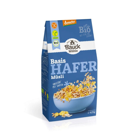 Bauck Mühle Hafer Müsli Basis glutenfrei Demeter Bio 425g