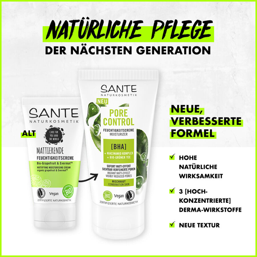 Sante Naturkosmetik Pore Control Feuchtigkeitscreme Bio 100ml