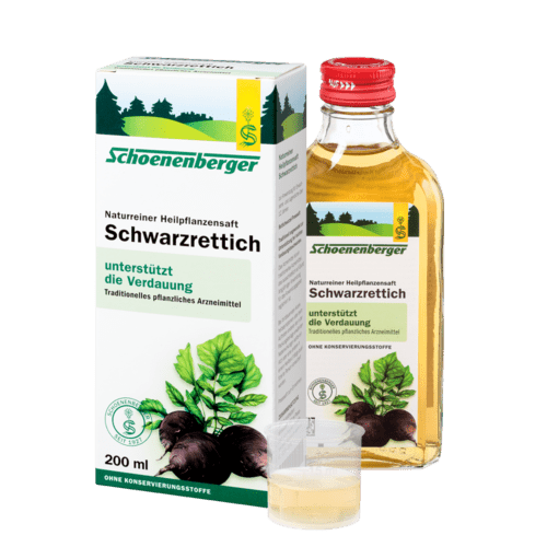 Schoenenberger Schwarzrettich, Naturreiner Heilpflanzensaft 200ml.