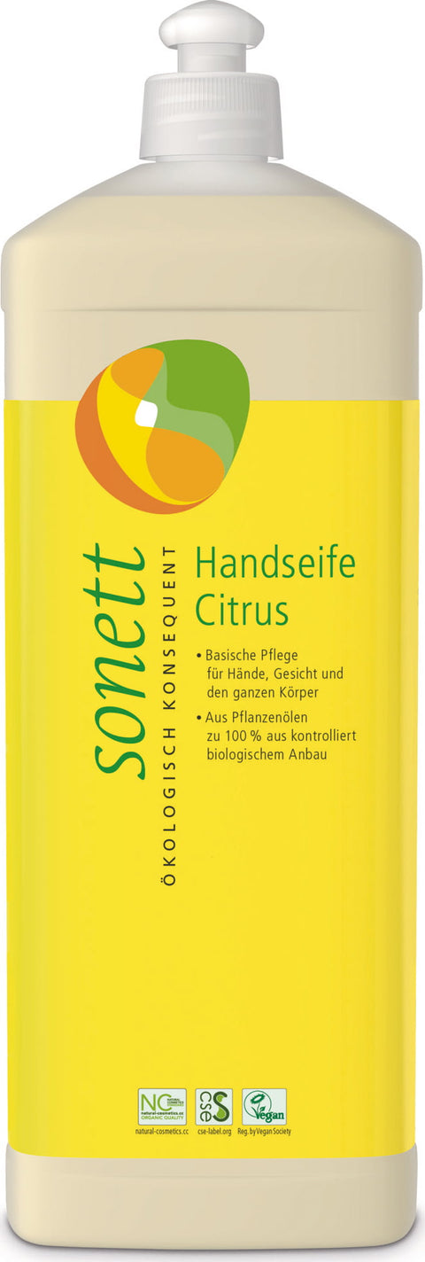 Sonett Handseife Citrus Nachfüllflasche 1L Bio