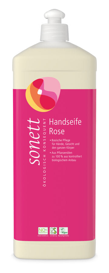 Sonett Handseife Rose Nachfüllflasche (1L) Bio