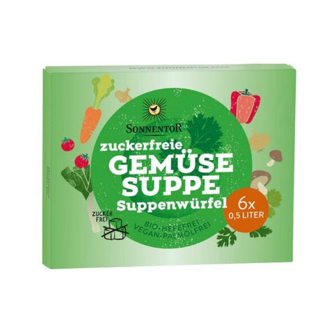 Sonnentor Zuckerfreie Gemüsesuppe Suppenwürfel, 11 g